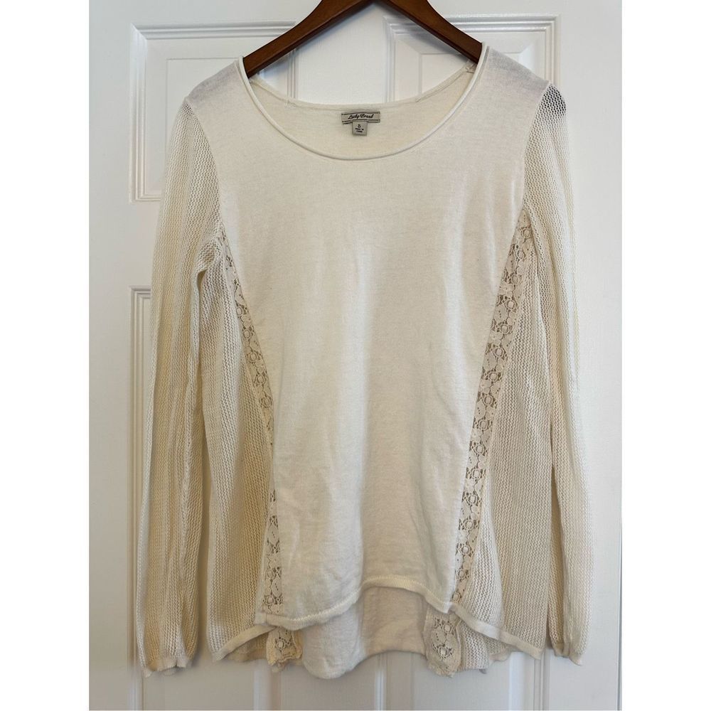 LUCKY BRAND lace detail sweater